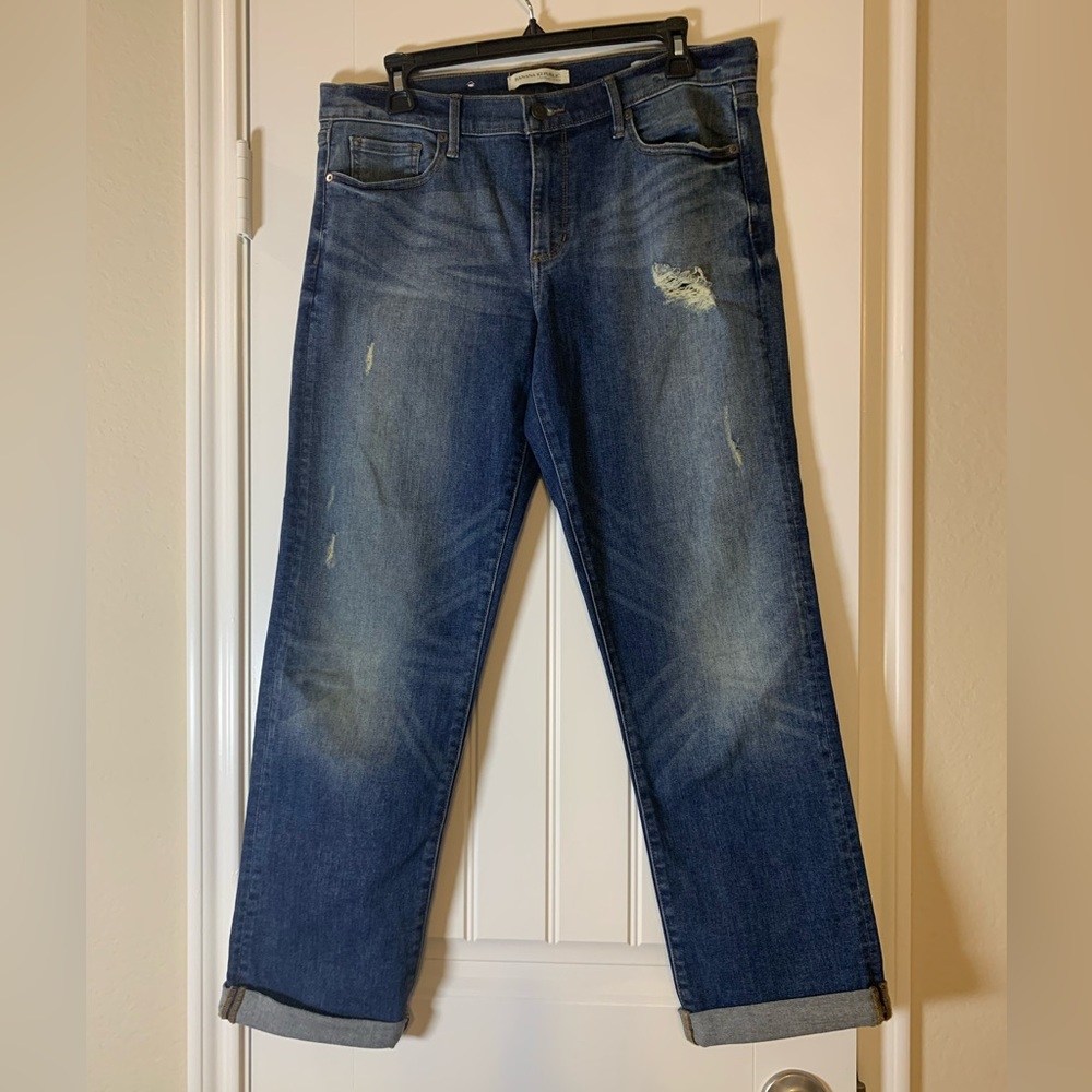 Banana Republic Straight Leg Boyfriend Blue Denim Jeans w/Stretch l 30